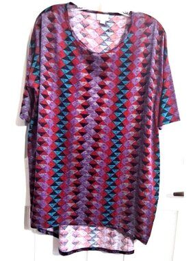 Lularoe M Irma Multicolor Geometric Print Short Sleeve Tunic New w/Tags